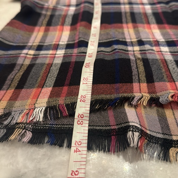 Cloth & Stone for Anthropologie Mallory Plaid Short Sleeve Back Button Blouse-Sm - Picture 10 of 13